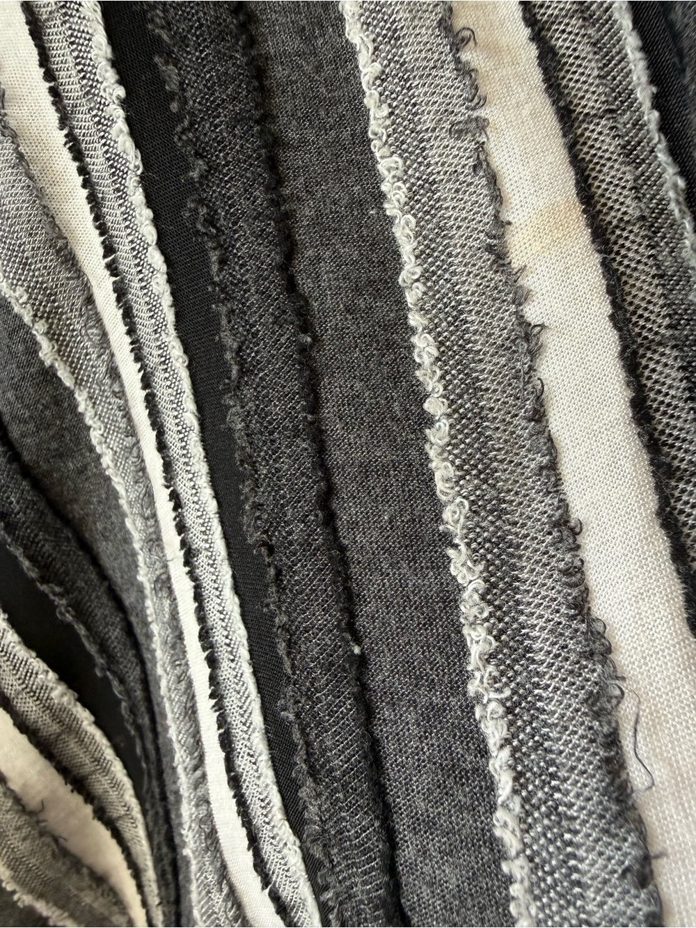 Striped Open-Front Cardigan Wrap - Black & White - Picture 3 of 6